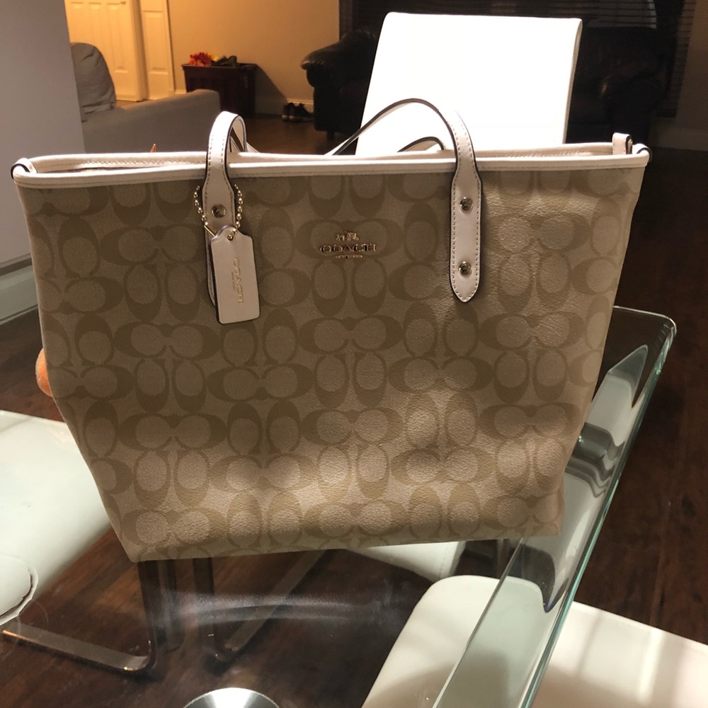 Coach Purse/Tote White & Creme